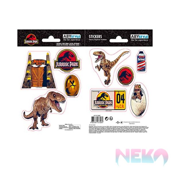 JURASSIC PARK - Stickers - 16x11cm/ 2 sheets - Dinosaurs