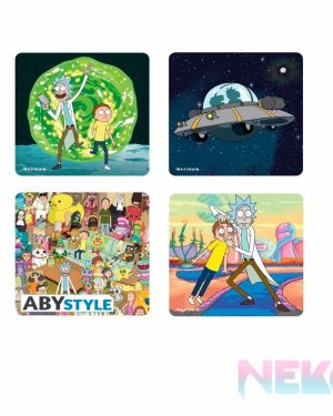 RICK AND MORTY — Set 4 Coasters «Generic»