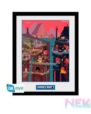 MINECRAFT – Framed print “World”